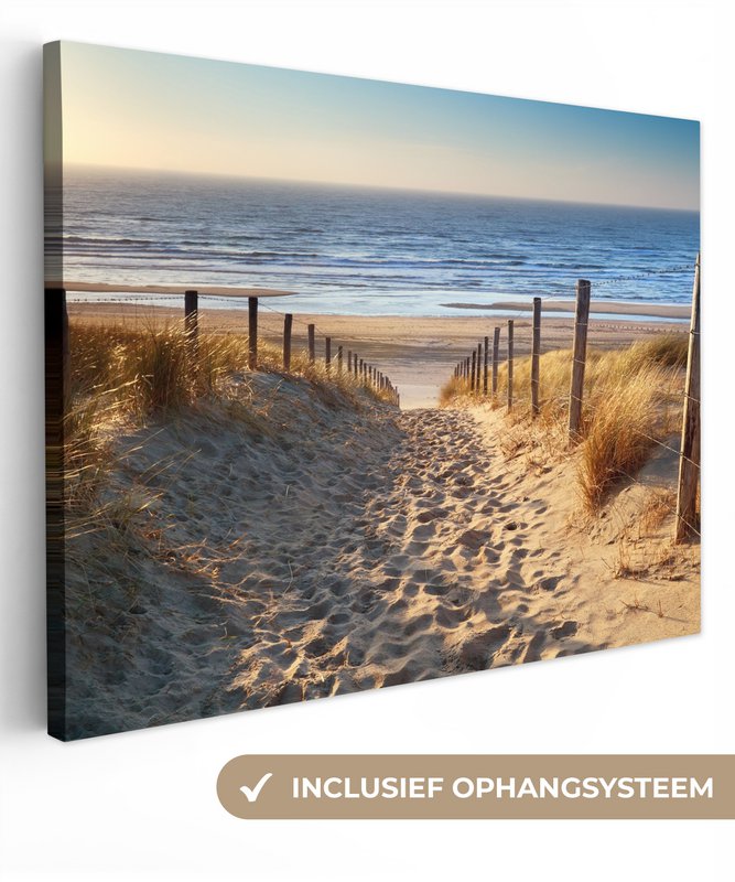 Canvas Maleri - Wall Decoration - Beach - Sea - The Holland - Dunes - Sun