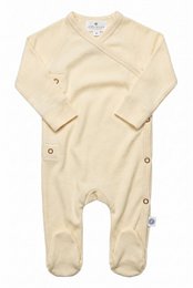 Woolen box suit / crawler - merino wool - natural