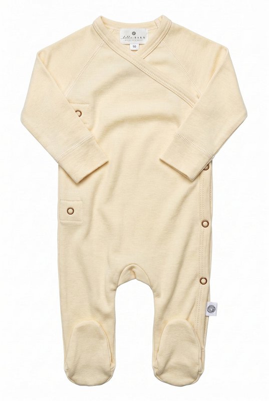 Woolen box suit / crawler - merino wool - natural
