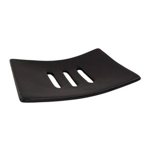 Handmade ceramic soap dish Aperi - black