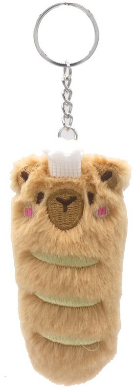 F-C10.2 KY2555-008 Keychain Plush Capybara Baguet 9cm