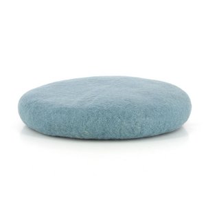 Sitzkissen Rund HELLBLAU aus FILZ, 100% Naturmaterial, 38 cm RUND viele Farben Pastel, Filz mit Woll-F llung, Fair Trade & Handarbeit aus Nepal