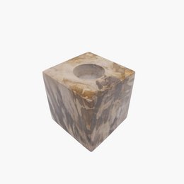 Teelichthalter aus versteinertem Holz – 9 × 9 × 9 cm | Gemischte Auswahl