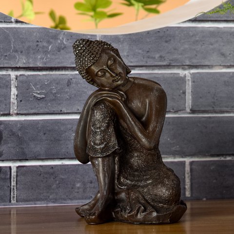 Thai Thinker Buddha Statue - Zen and Feng Shui Decoration - Lucky Object - Zen Gift Idea - Decoration