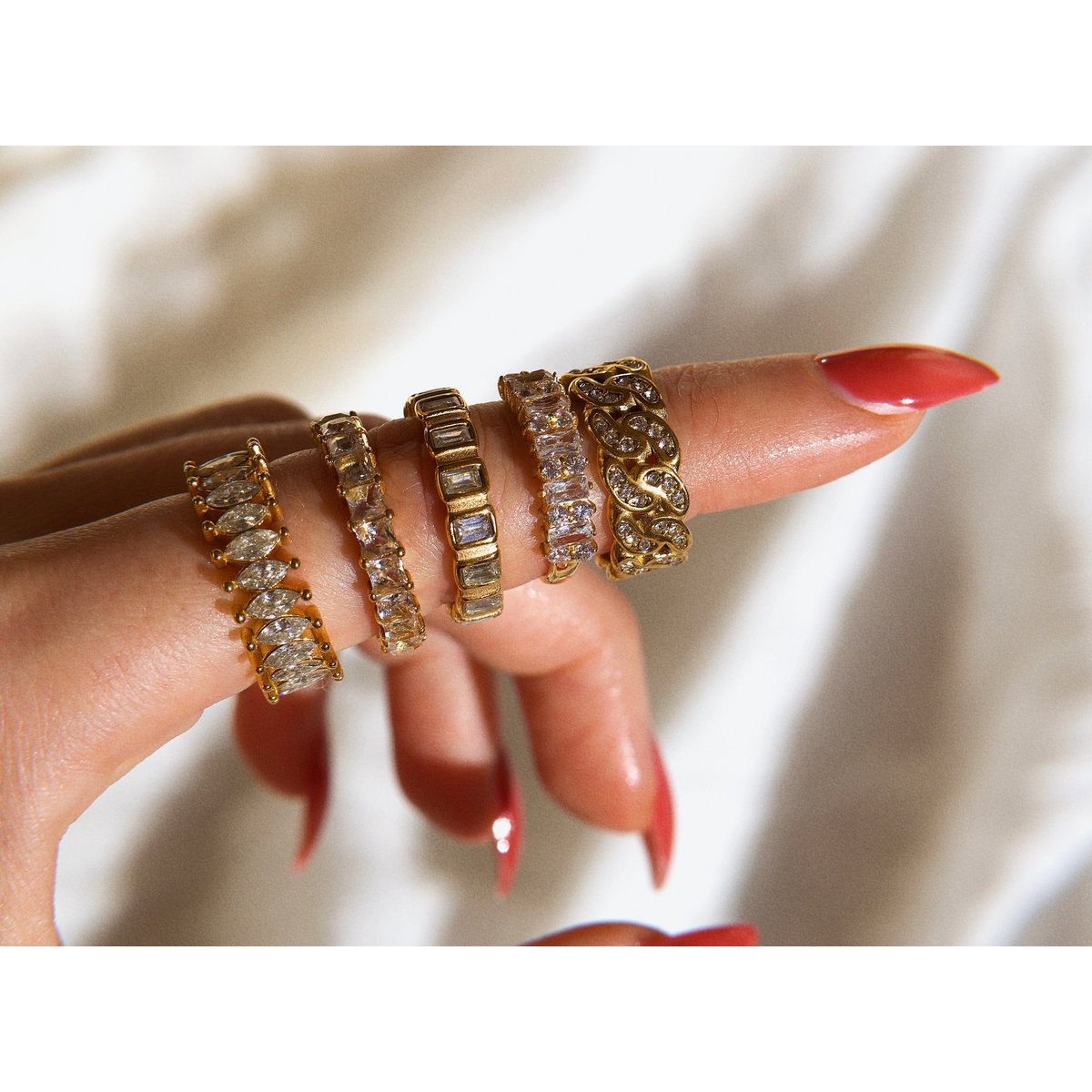 Square Eternity Crystal Band