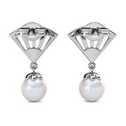 Boucles d'oreilles Ingride Pearl - ArgentÃ© et Cristal