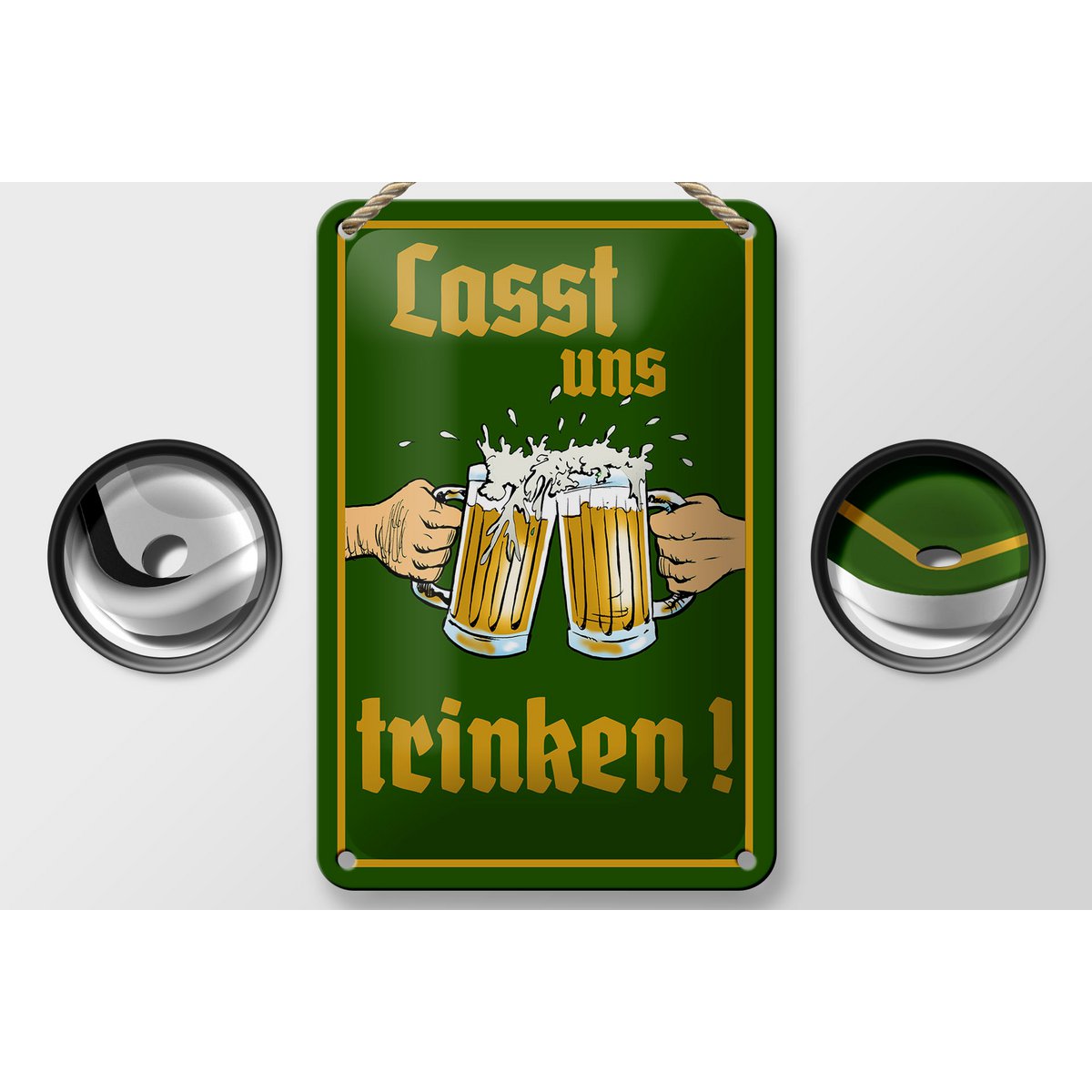 Tin sign alcohol 12x18cm beer let's drink glasses decoration