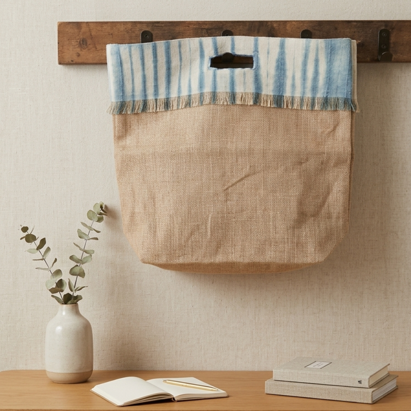 Jute-Indigo-Tasche