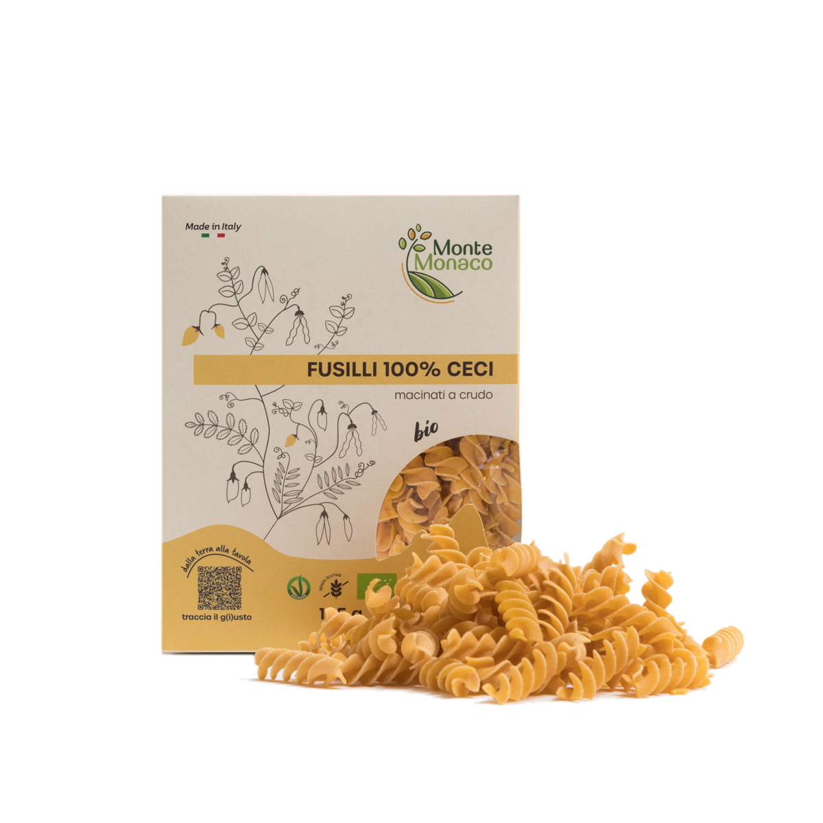 Fusilli harina de garbanzos 100% ecológica