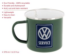 Volkswagen VW T1 Bus Emaljekrus 500ml i gaveæske - Klassisk Bus/Petrol Blå