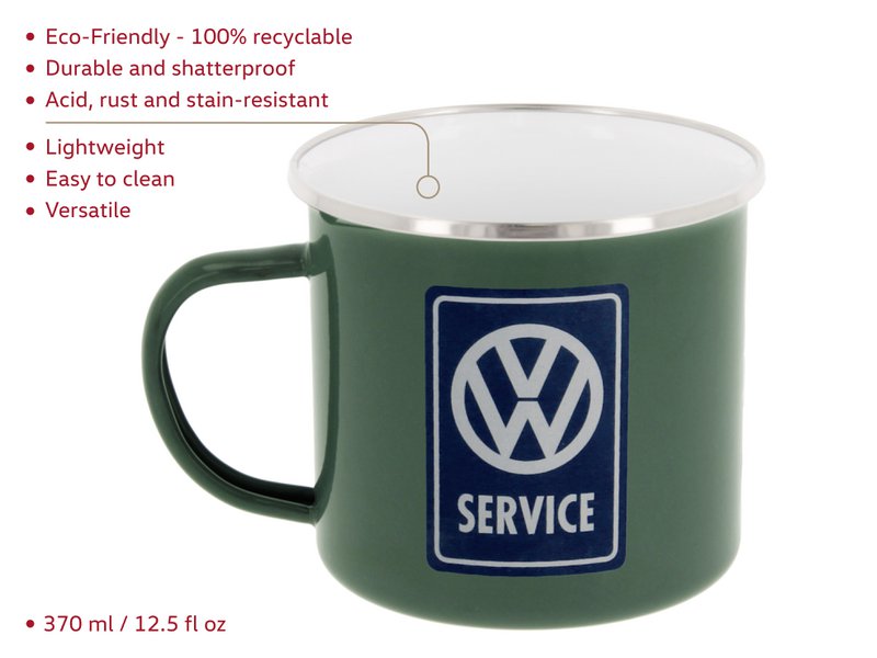 Volkswagen VW T1 Bus Emaljekrus 500ml i gaveæske - Klassisk Bus/Petrol Blå