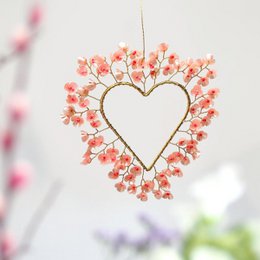 Decoratie FUNKEL Hart Bloem roos