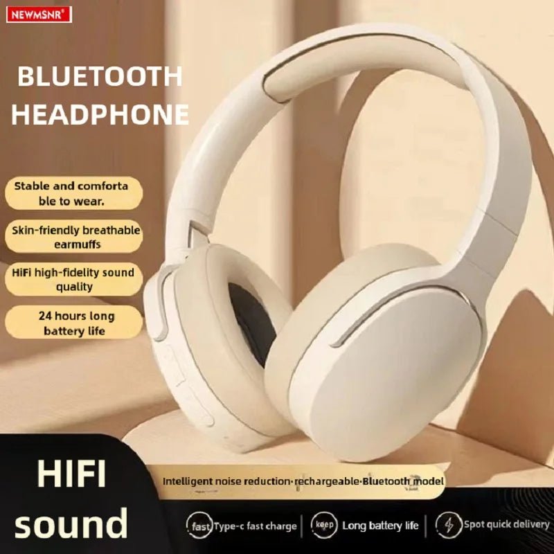 %23P2961 Drahtloser Bluetooth 5.3-Kopfhörer über dem Ohr, HiFi-Stereo-Headset True Sports mit Kopfhörern, TF/AUX-Musikplayer mit HD-Mikrofon