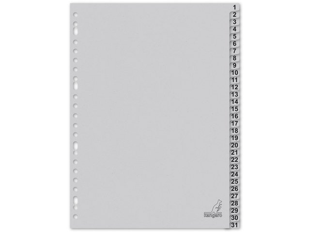 ECO tab Kangaro A4 numbers 180gr gray cardboard 23r 31pcs FSC