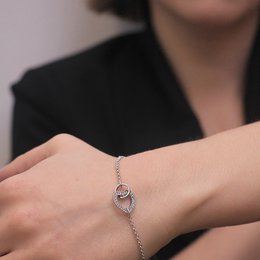 Bracciale Cuore Chiuso - Argenté et Cristal