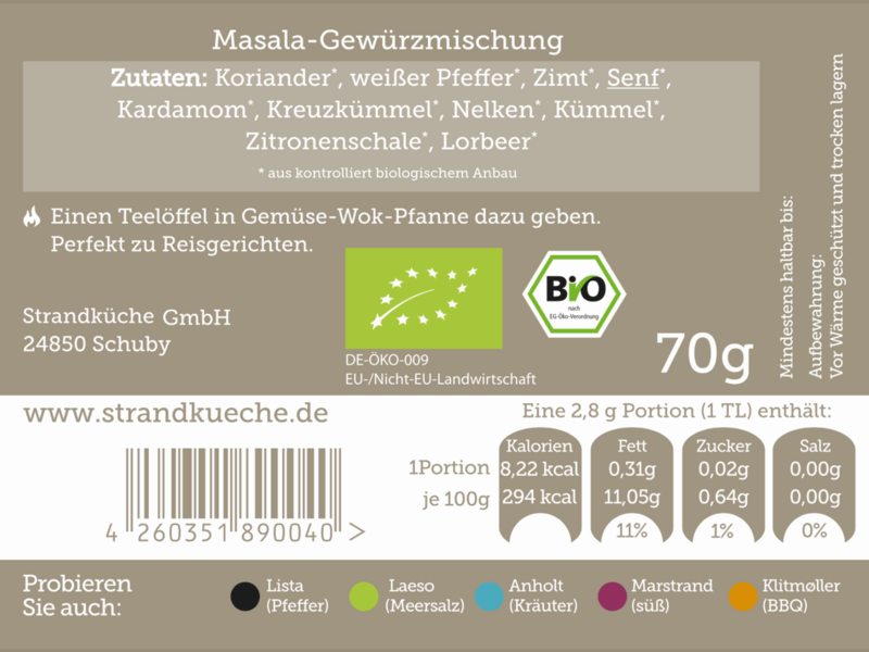 Reise-Gewürzset Sixpack mit 6 Gewürzmischungen
