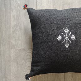 Black Moroccan Cushion in Cotton