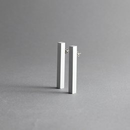 SÄULEN-OHRRINGE – GRAU – Minimaler Schmuck, handgefertigt aus Jesmonit