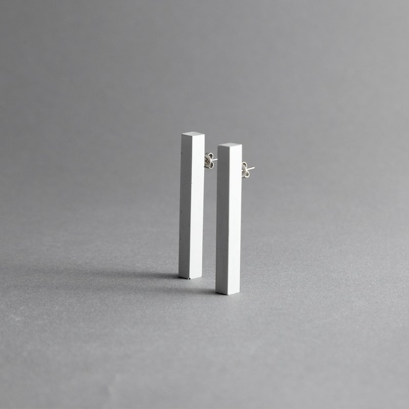 SÄULEN-OHRRINGE – GRAU – Minimaler Schmuck, handgefertigt aus Jesmonit