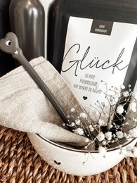 Koffiebonencadeau “Lucky Friend” – Midi-zakje van 50 g zwart – souvenir vriendschap gefeliciteerd