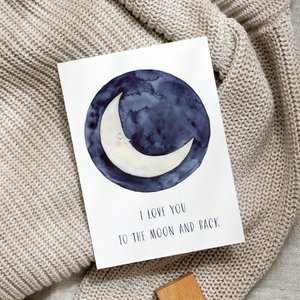Ansichtkaart - Naar de maan