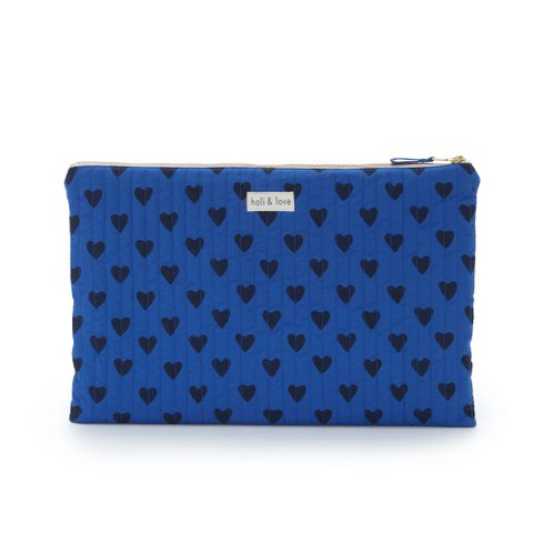 Laptoptas van biologisch katoen - Blauw hart