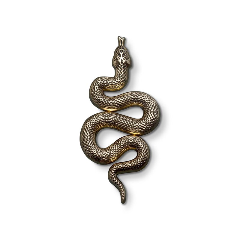 Spilla in metallo dorato "Serpente"