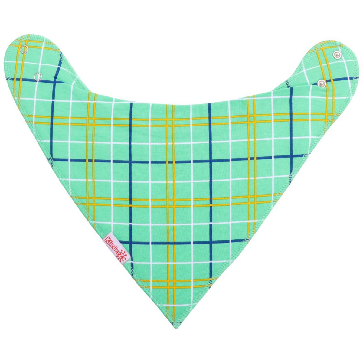 Spiczasty śliniaczek Tartan Green - śliniaczek niemowlęcy