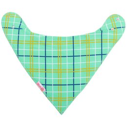 Spiczasty śliniaczek Tartan Green - śliniaczek niemowlęcy