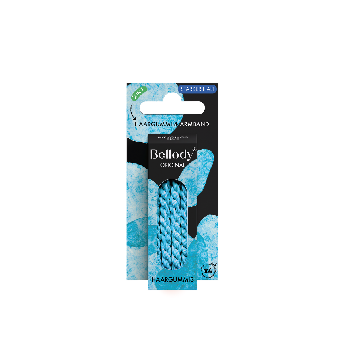 Gomas para el pelo Turquesa - Bellody®(4 uds.) - Gomas para el pelo trenzadas con estilo