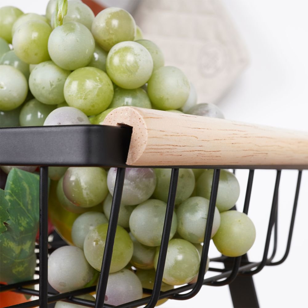 Fruit Basket Metal Black 3-Level