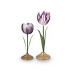 Set/2 Tulip Candle Holders Metal Lilac