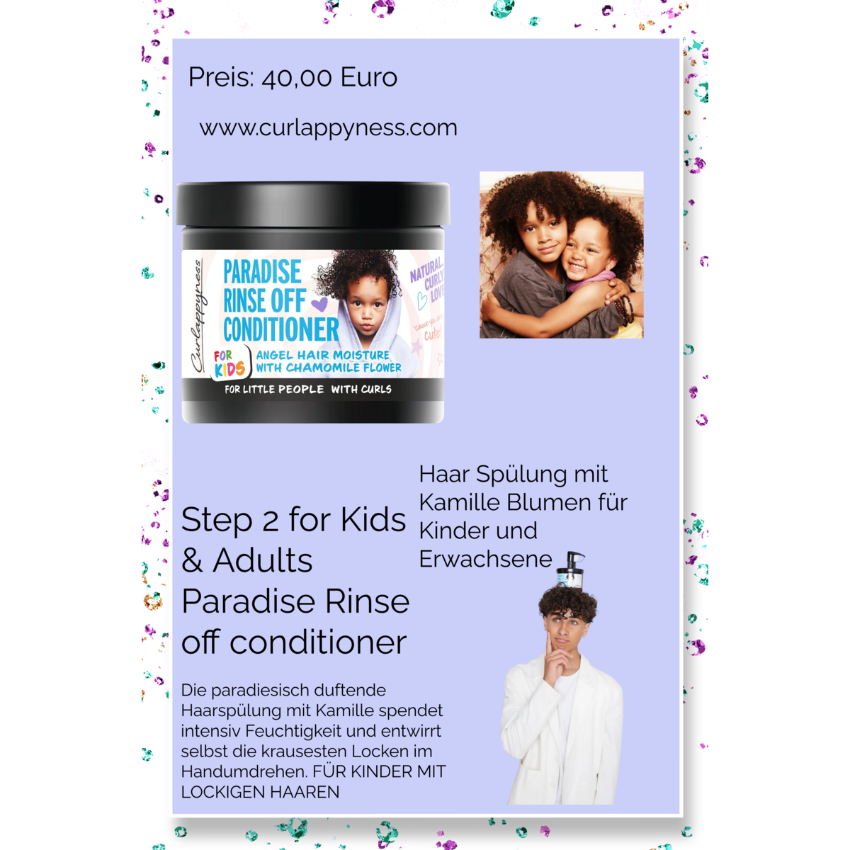 Paquete para niños: kit de poder hidratante para niños con cabello rizado