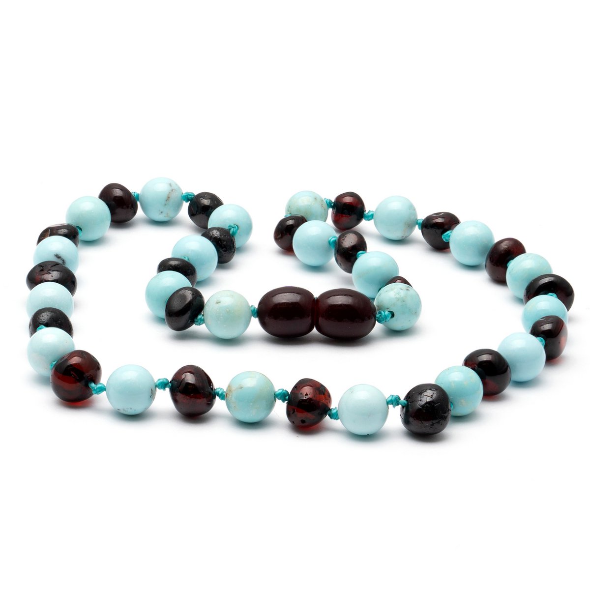 Baltic Amber & Turquoise Necklace 133