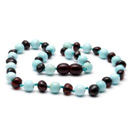Baltic Amber & Turquoise Necklace 133