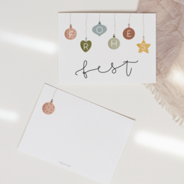 Kerstkaart Kerstboomballen - fijne feestdagen