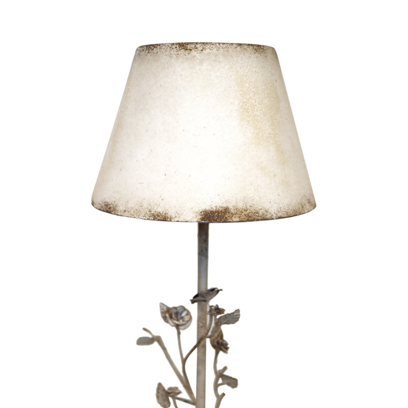 Rosenlampe mit Eisenlampenschirm H 84x34 cm