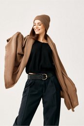Echarpe PENELOPE - 100% laine mérinos - camel