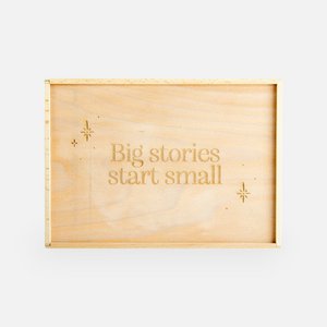 Memory box with sliding lid - 'Big stories start small'