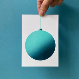 Postal Riso, Tarjeta navideña, Degradado Navidad No.5, risografía, DIN A6