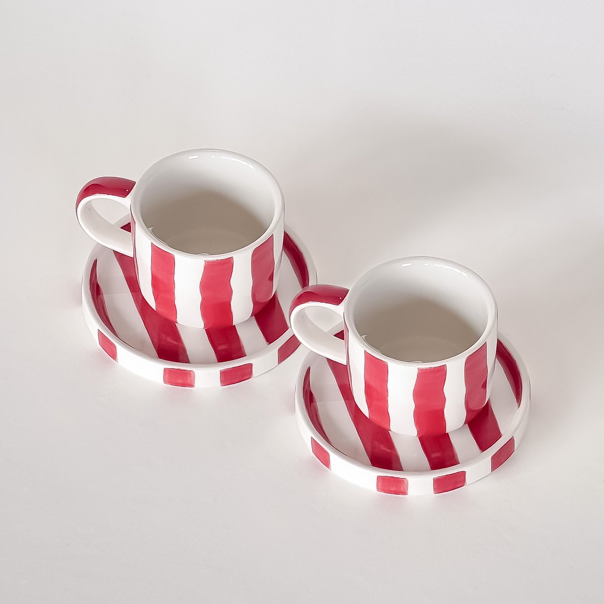 Taza Espresso Rayas – rojo atardecer