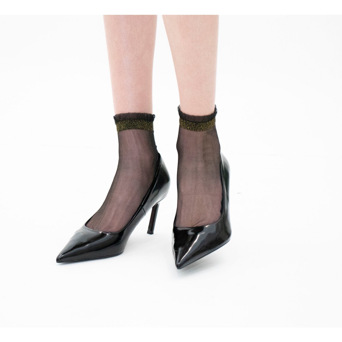 Shine - Gold - Women's socks in ultra-resistant voile