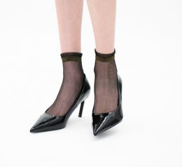 Shine - Dorado - Calcetines de mujer en gasa ultrarresistente
