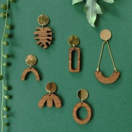 Wooden earrings rectangle