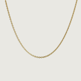 Gold plated chain necklace with a simple, classic design.