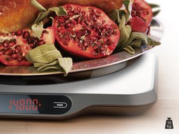 Báscula de cocina profesional hasta 15 kg con superficie de acero inoxidable