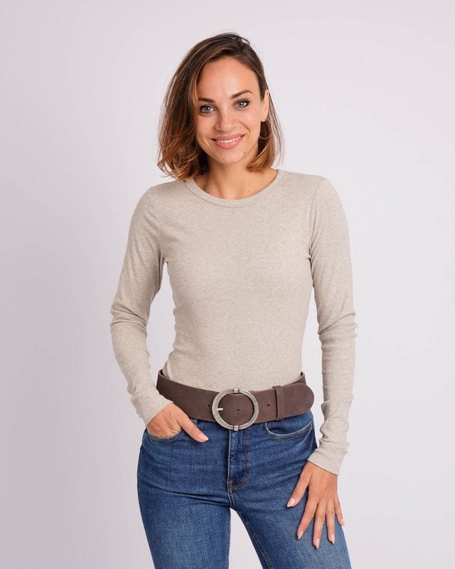 OP BESTELLING GEMAAKT Lean | Luxe leren riem met ronde vintage gesp