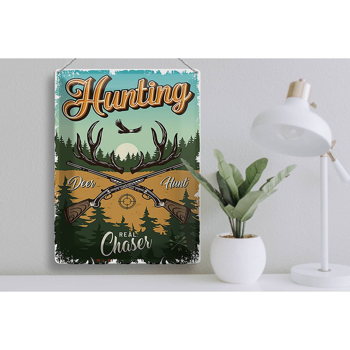 Tin sign hunting 30x40cm Hunting deer hunt adventure