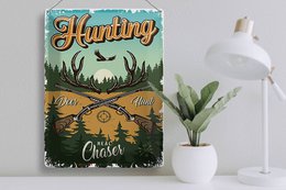Tin sign hunting 30x40cm Hunting deer hunt adventure