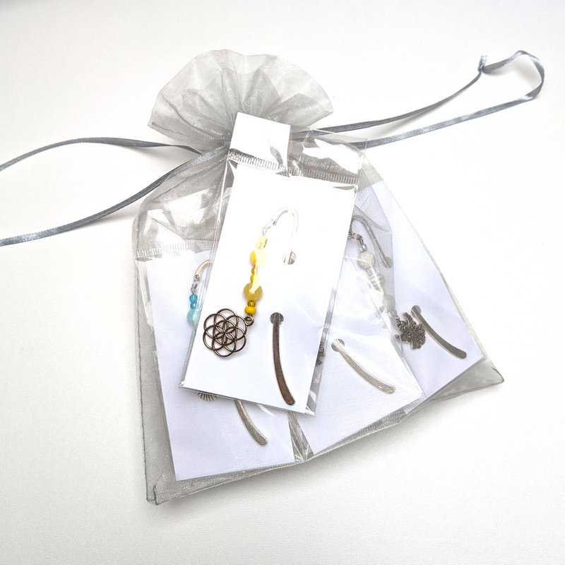 12 marque-pages "pendentif métal argenté"